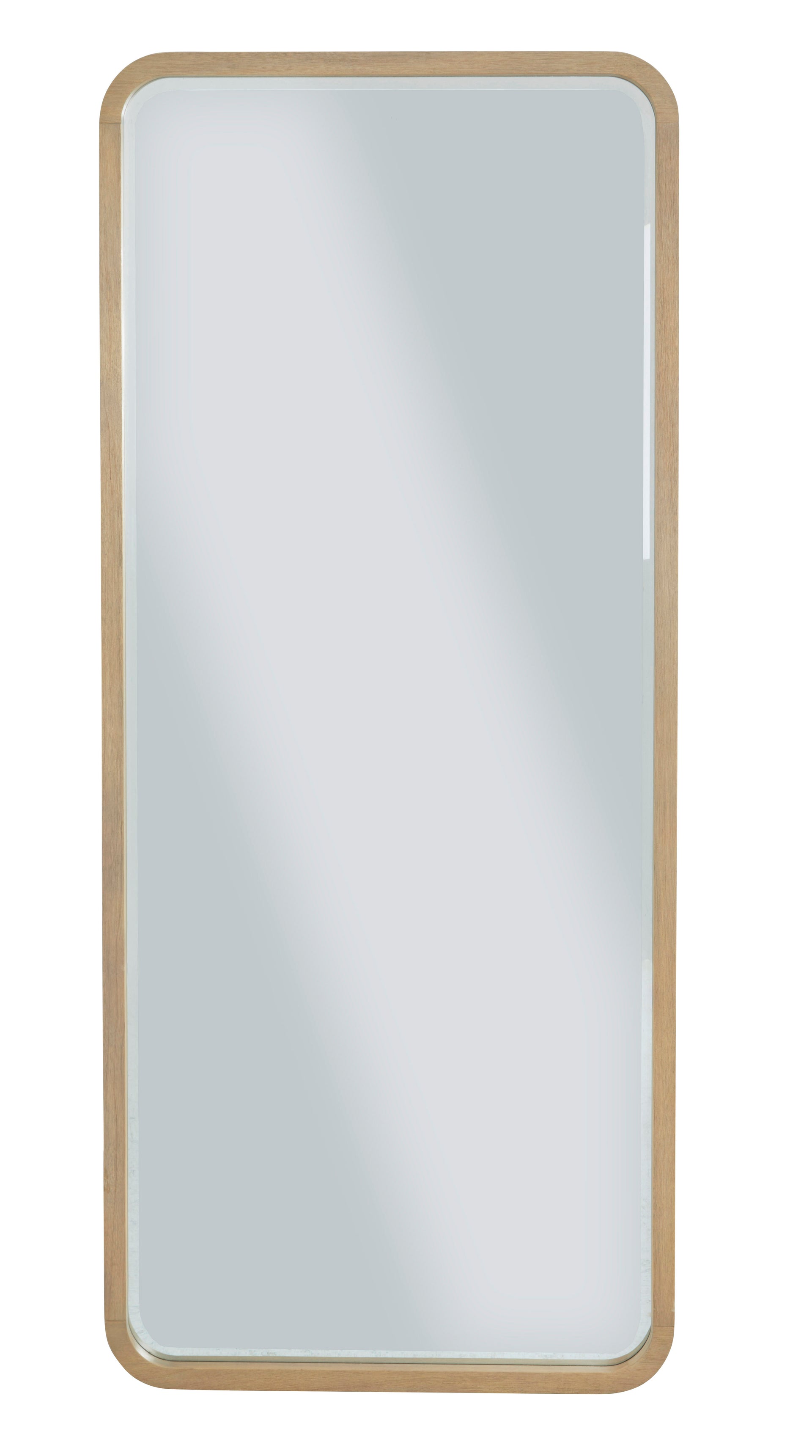 Penny Beveled Glass Floor Mirror in Buff Cream - What A Room