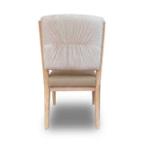 Zinnia Upholstered Dining Chair in White Sand, Buttermilk Leather and Dune Chenille (Set of 2) - What A Room