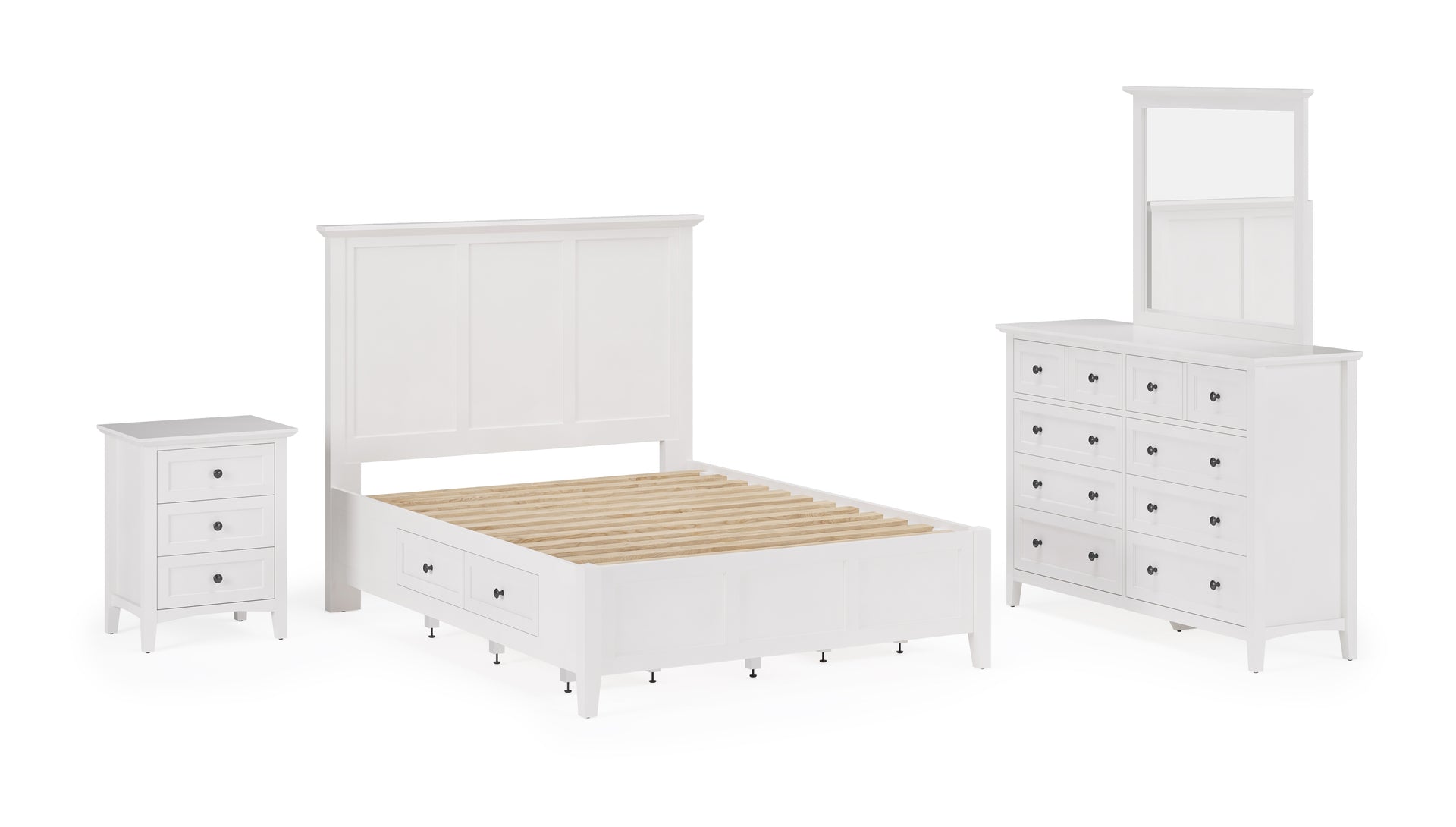 Grace Wall or Dresser Mirror in Snowfall White - What A Room