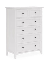 Grace Five Drawer Chest in Snowfall White - What A Room