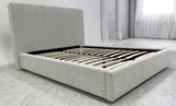 One Upholstered Modern Headboard in Cotton Ball Boucle - What A Room