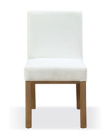 One Modern Coastal Upholstered Dining Side Chair in White Pearl and Bisque (Set of 2) - What A Room