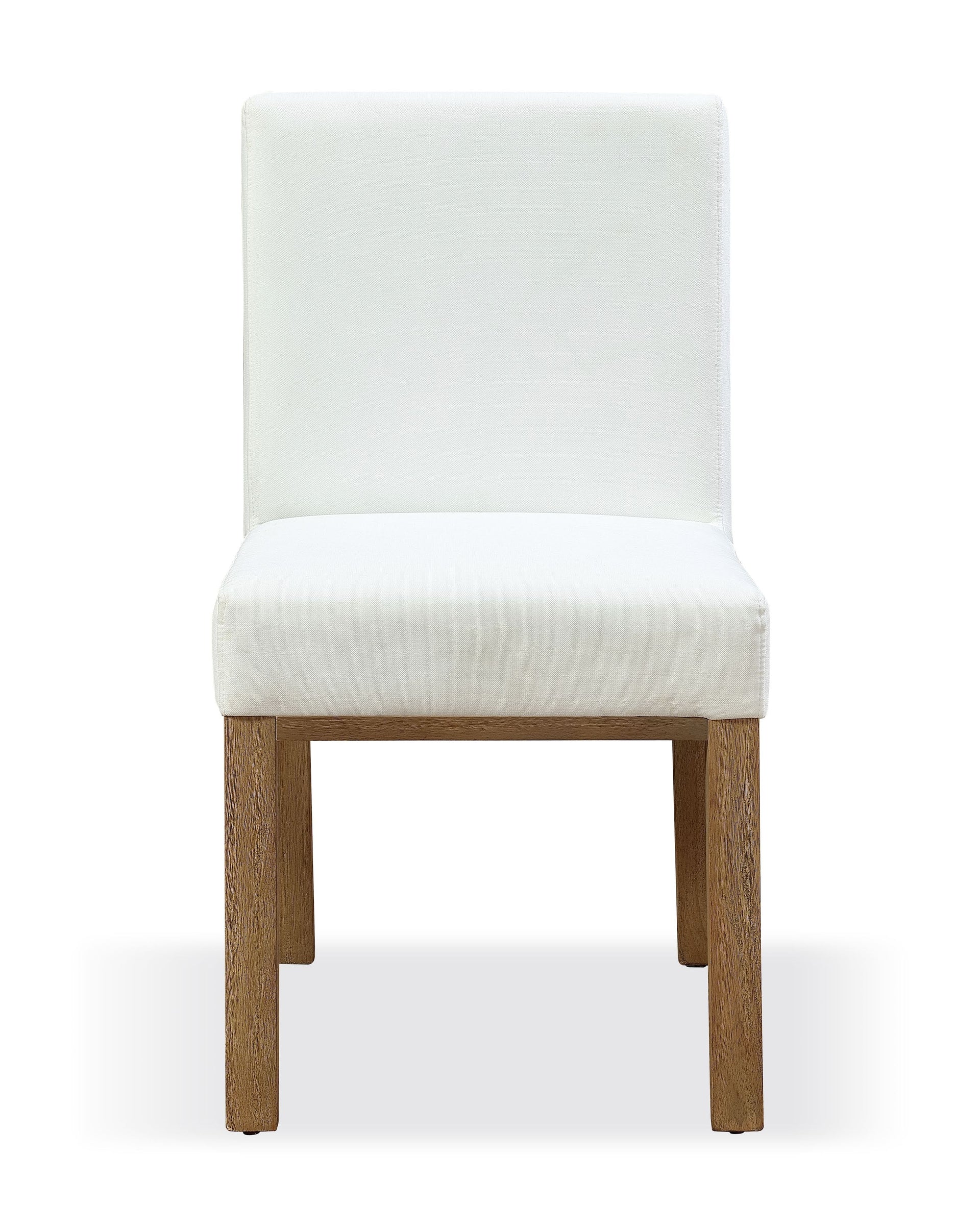 One Modern Coastal Upholstered Dining Side Chair in White Pearl and Bisque (Set of 2) - What A Room
