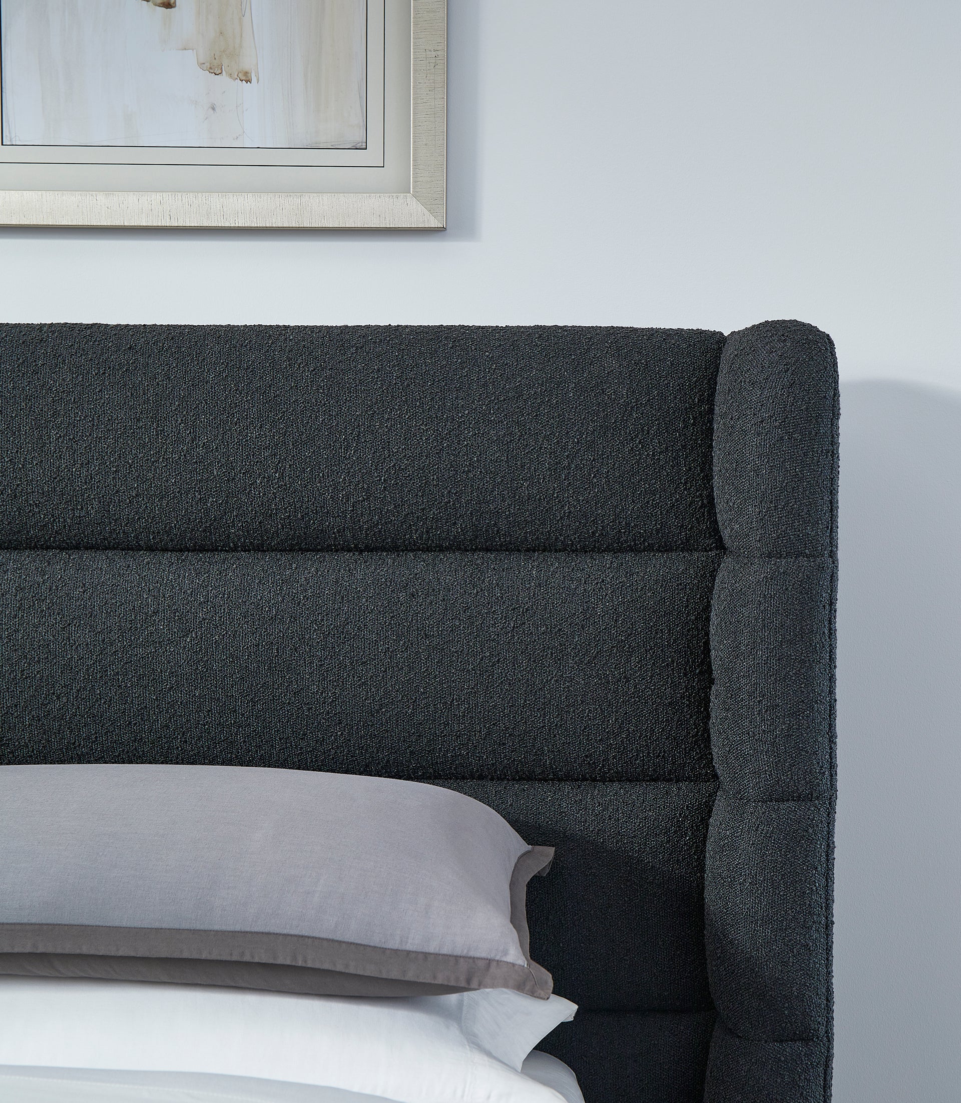 Frank Upholstered Wingback Platform Bed in Ember Boucle - What A Room