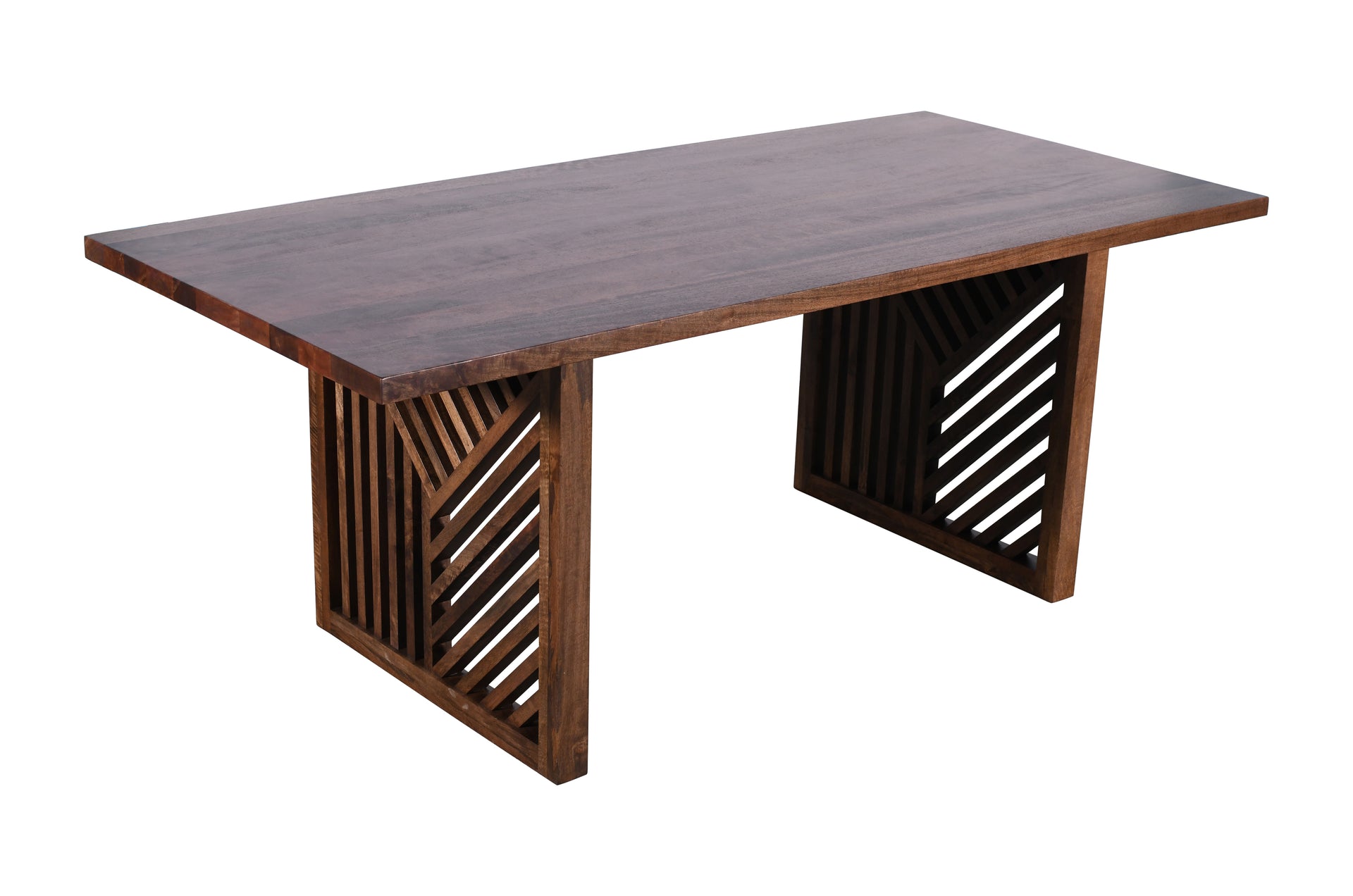Fevano Solid Wood Rectangular Dining Table in Smoked Brown - What A Room