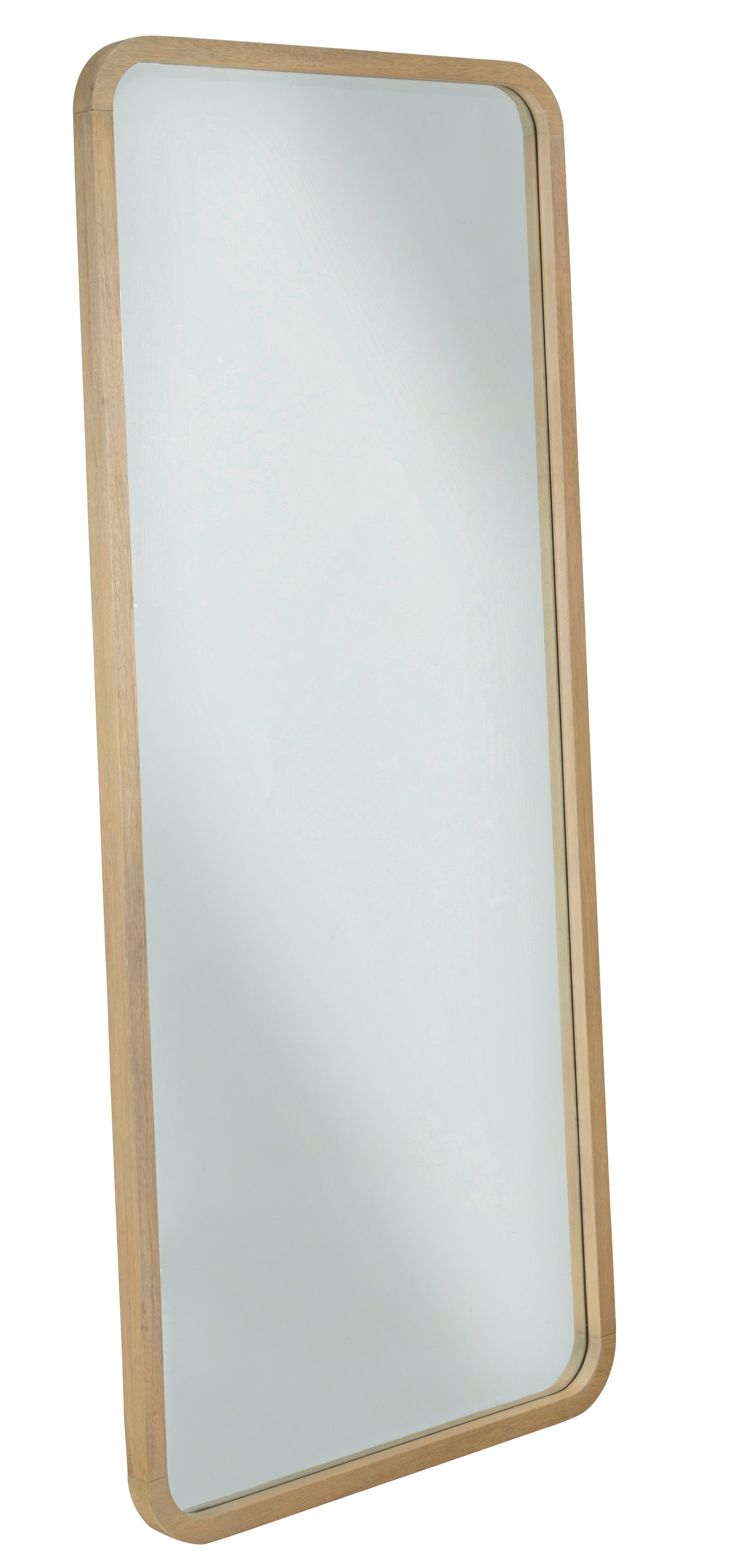 Penny Beveled Glass Floor Mirror in Buff Cream - What A Room