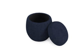 Flex Upholstered Ottoman in Blue Jeans Chenille - What A Room