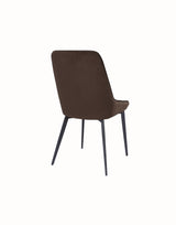 Lucia Metal Leg Upholstered Dining Chair in Penny  Velvet and Gunmetal (Set of 2) - What A Room