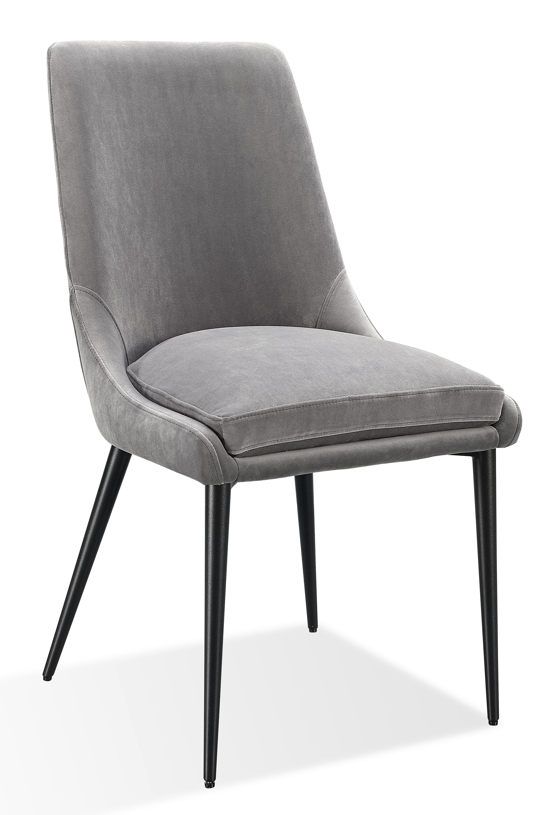 Winston Upholstered Metal Leg Dining Chair in Goose and Black (Set of 2) - What A Room