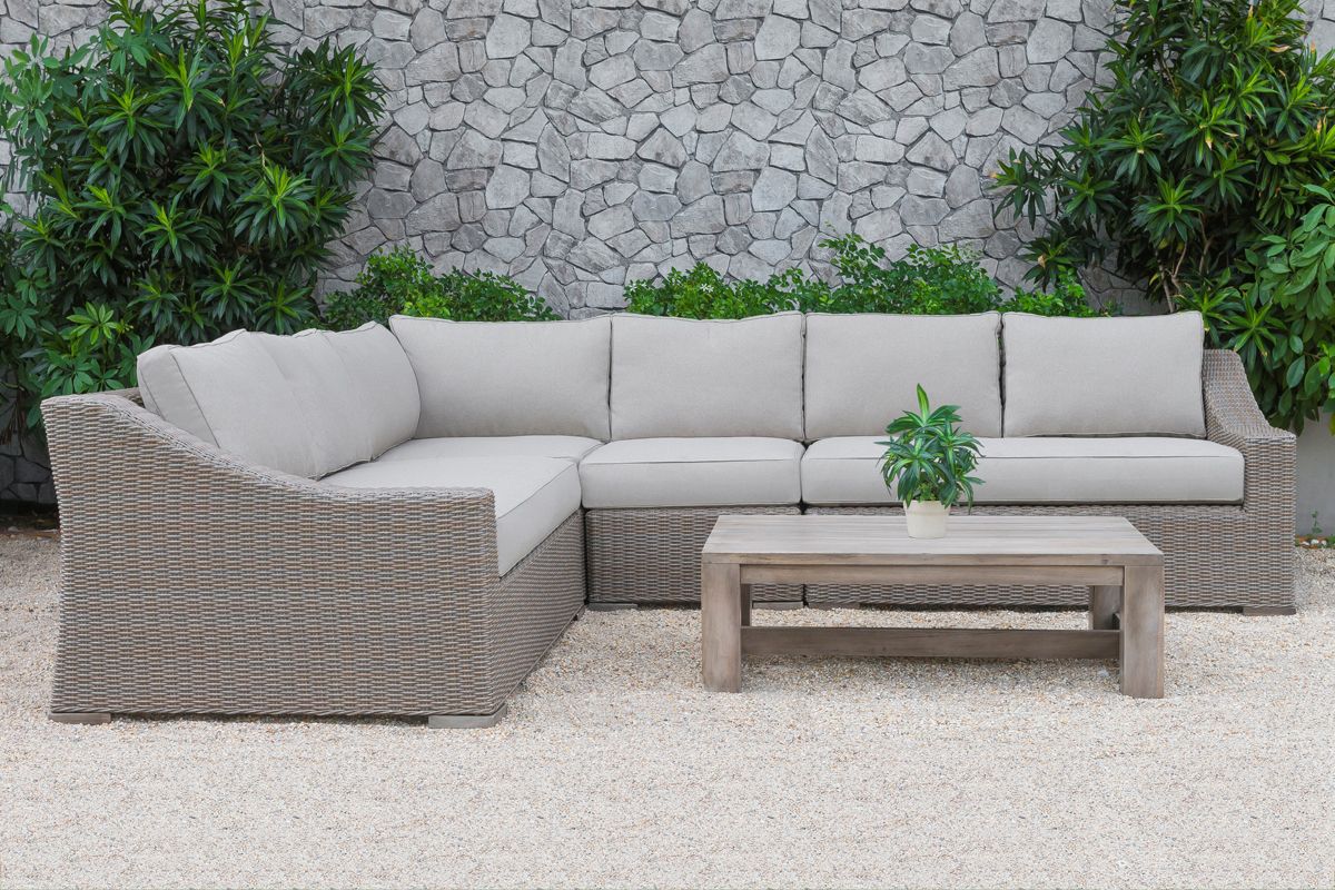 Renava Pacifica Outdoor Beige Sectional Sofa Set - What A Room