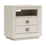 Maxime Two Drawer USB-Charging Nightstand in Ash - What A Room