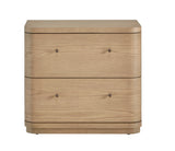 Penny Two Drawer White Ash Nightstand in Buff Cream - What A Room