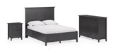 Grace Three Panel Bed in Raven Black - What A Room