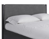 Elora Wood and Velvet Upholstered Bed in Jet and Charcoal - What A Room