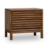 Tanner Two Drawer Ash Wood Nightstand in Roux - What A Room