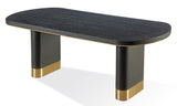 Doheny Wood and Metal Oval Dining Table in Black and Brass - What A Room