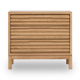 Tanner Three Drawer Ash Wood Nightstand in Flaxen - What A Room