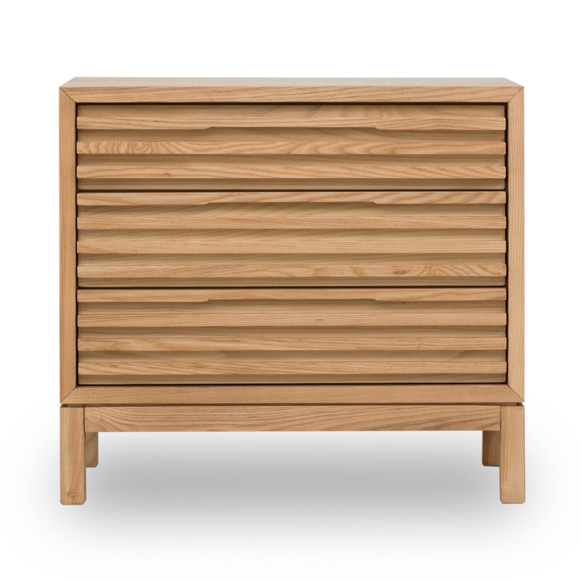 Tanner Three Drawer Ash Wood Nightstand in Flaxen - What A Room