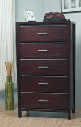 Nevis Five Drawer Chest in Espresso - What A Room