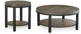 Canyon Solid Wood and Metal Round End Table in Washed Grey - What A Room
