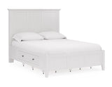 Grace Four Drawer Platform Storage Bed in Snowfall White - What A Room