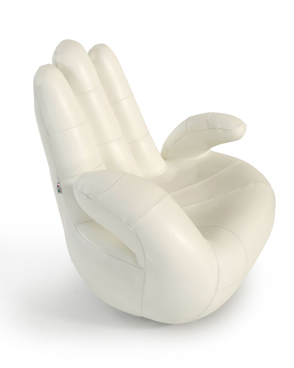 Estro Salotti Sosia Modern White Leather Hand Accent Chair - What A Room