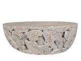 One Teak Slice Solid Wood Coffee Table in Bleached Teak - What A Room