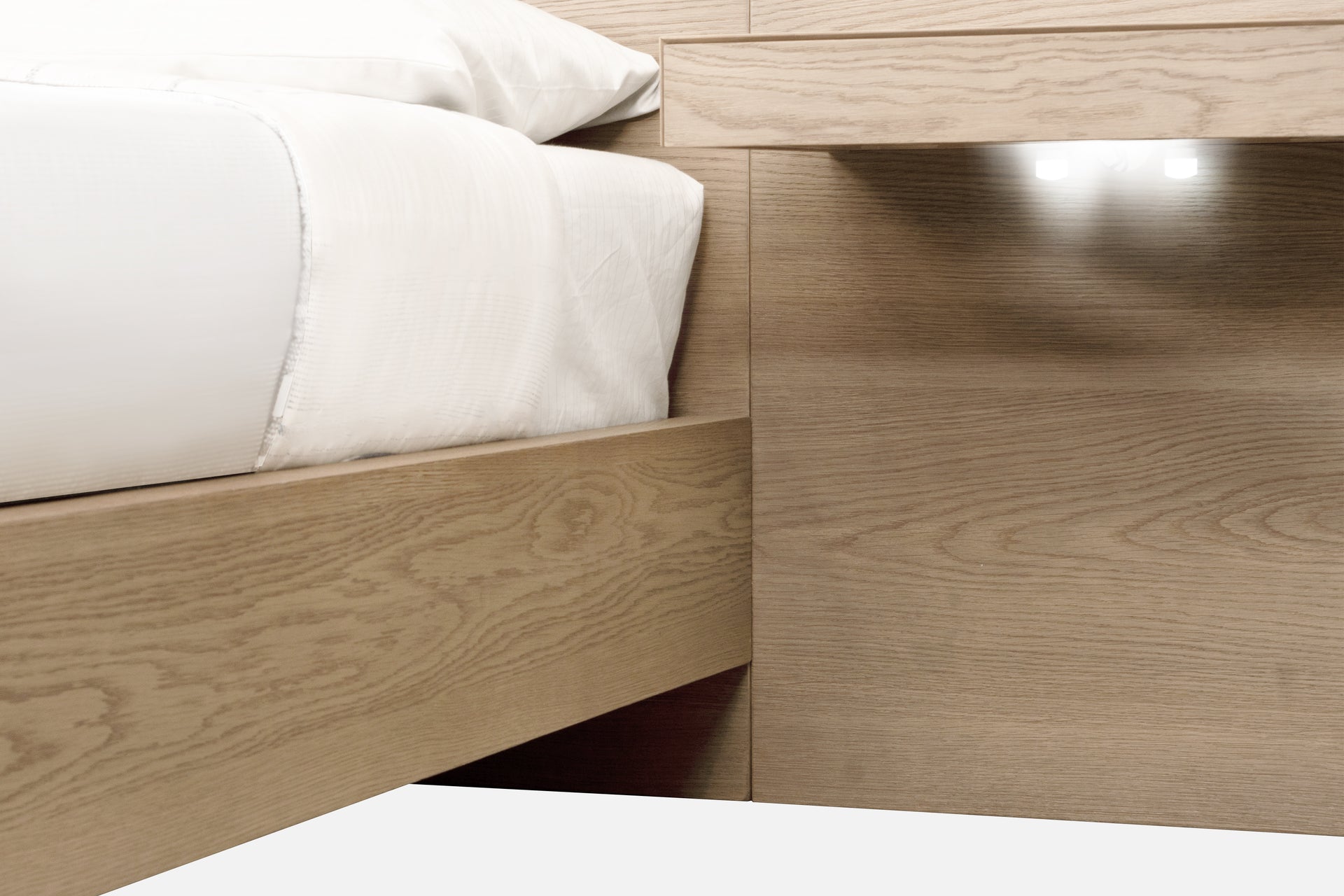 One Coastal Modern Live Edge Wall Bed with Floating Nightstands in Bisque - What A Room