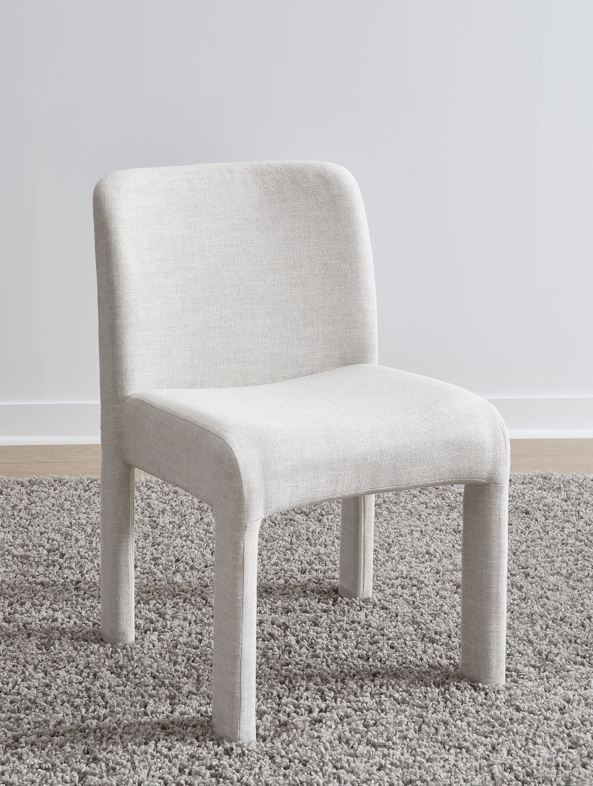 Devon Fully Upholstered Dining Chair in Turtle Dove Linen (Set of 2) - What A Room