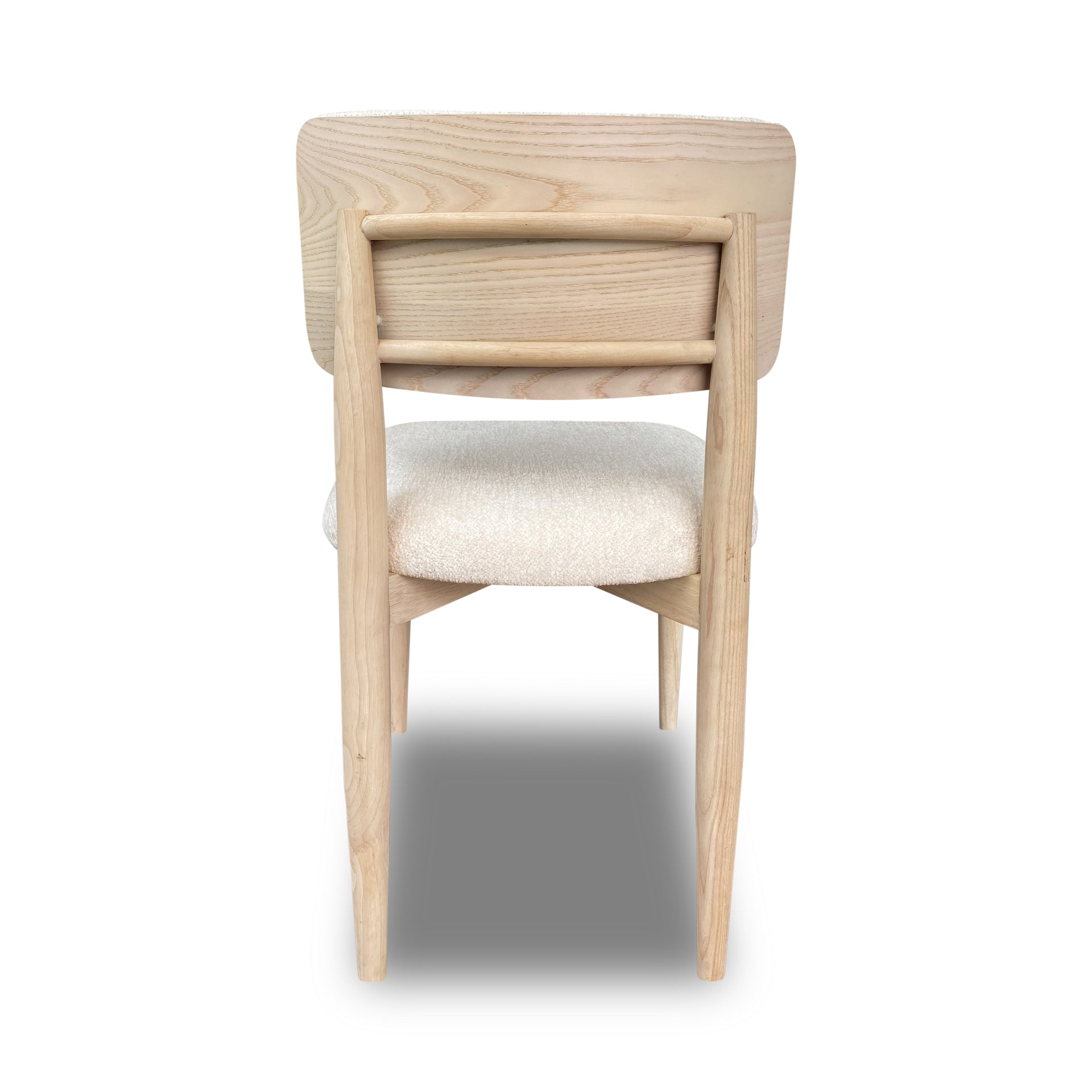 Zinnia Wood Back Dining Chair in White Sand and Dune Chenille (Set of 2) - What A Room