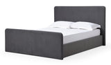 Elora Fully Upholstered Platform Bed in Charcoal Velvet - What A Room