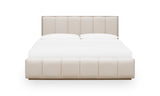 Gardenia Wood Frame Upholstered Platform Bed in Cotton and Chai - What A Room