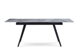 Lucia Extendable Stone Top Metal Leg Dining Table in Piedra and Black - What A Room