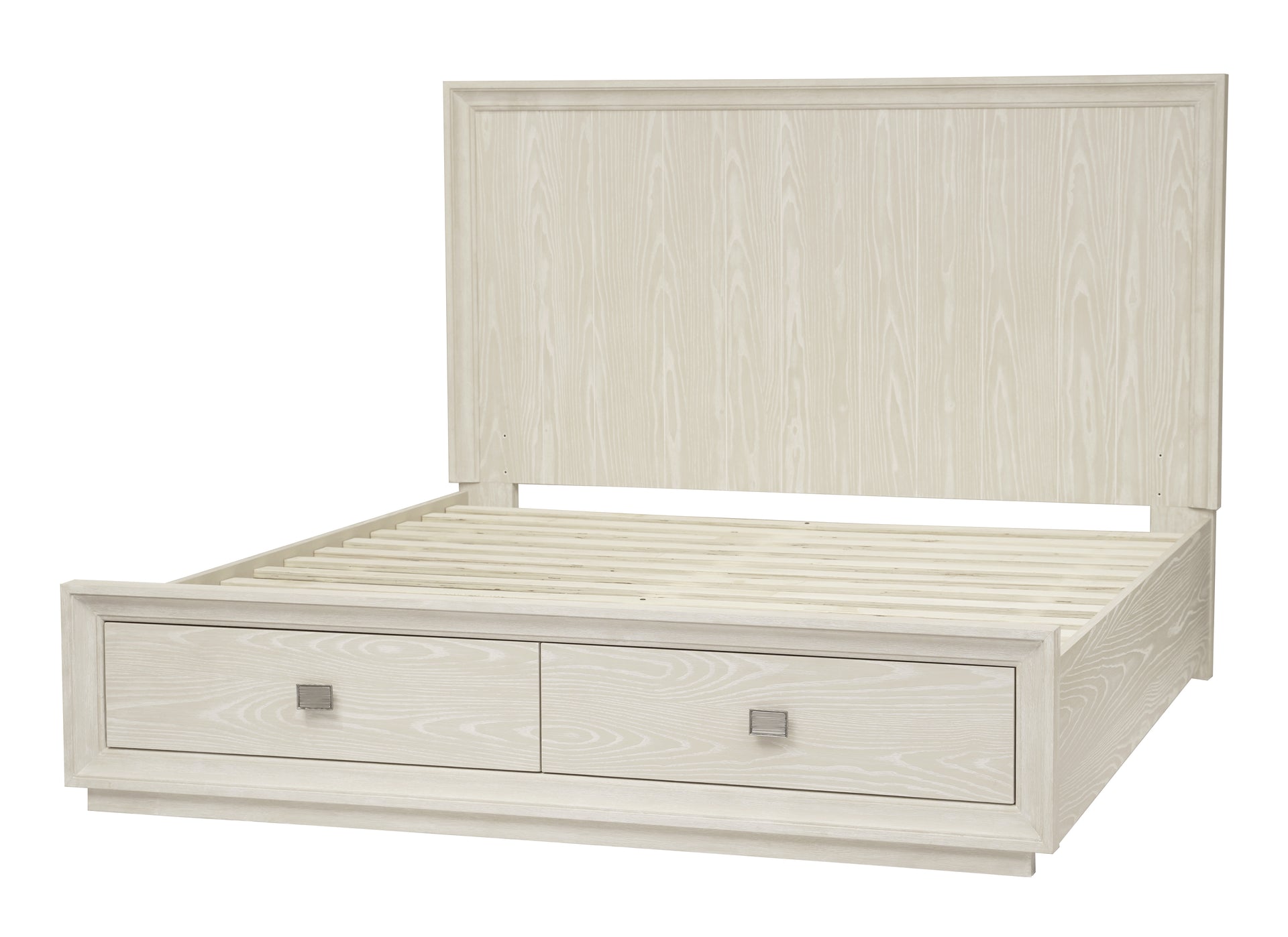 Maxime Two Drawer Footboard Storage Platform Bed In Ash - What A Room