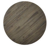 Canyon Solid Wood and Metal Round End Table in Washed Grey - What A Room