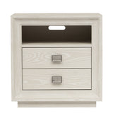 Maxime Two Drawer USB-Charging Nightstand in Ash - What A Room