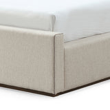 Louis Upholstered Platform Bed in Natural Linen - What A Room