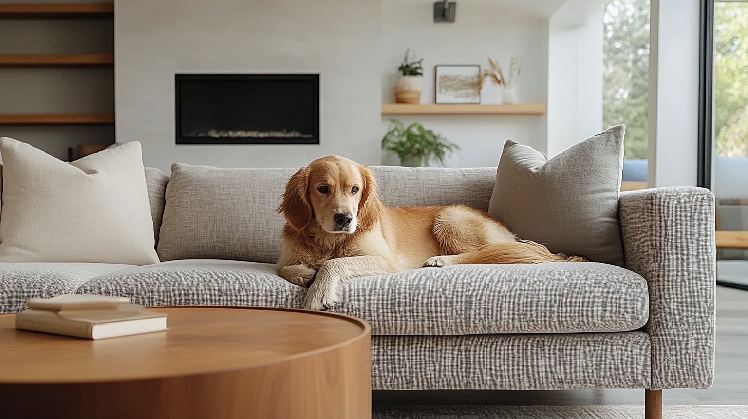 Pet Friendly Sectional Sofa & Couches with Dog