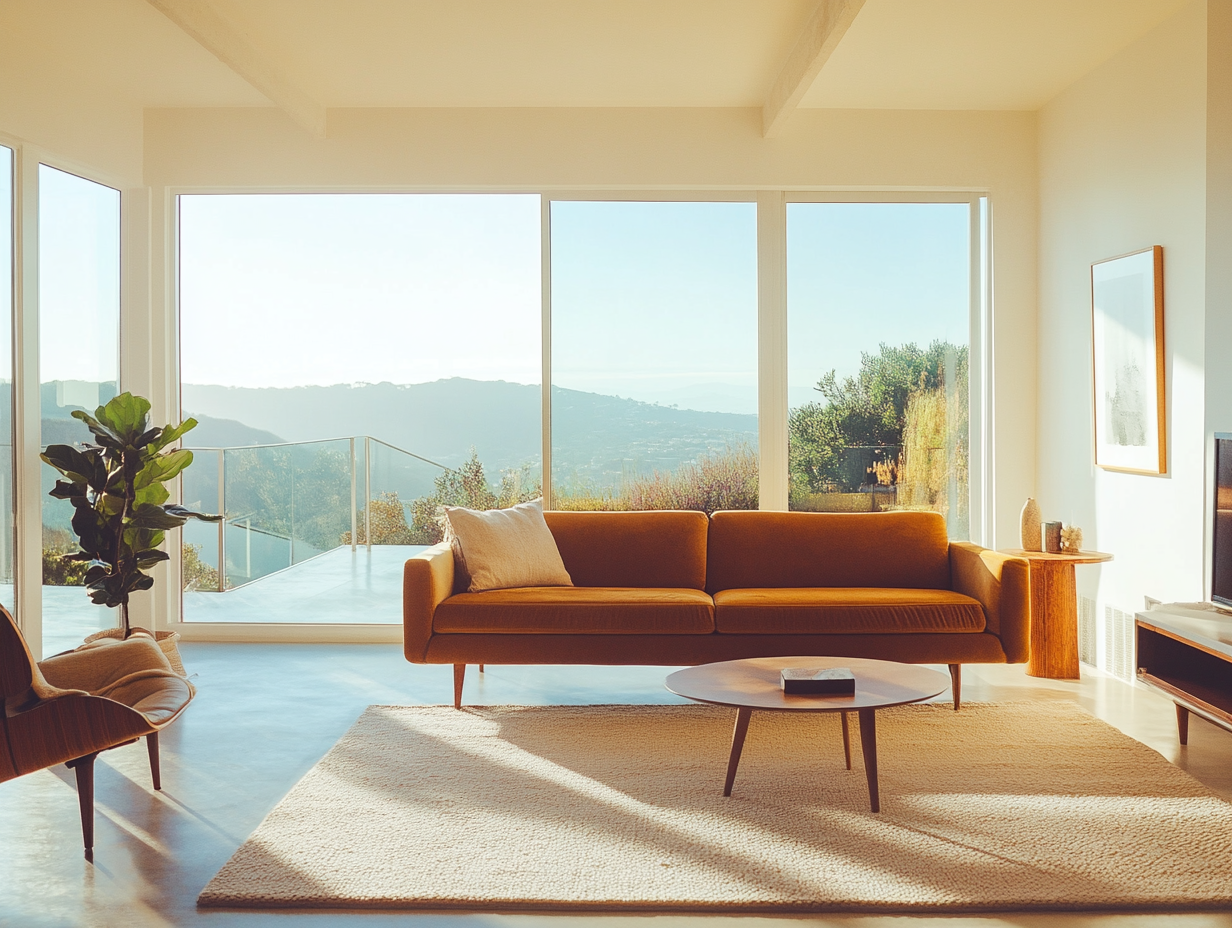 Beautiful view of Mid Century Modern Minimalist Sofa