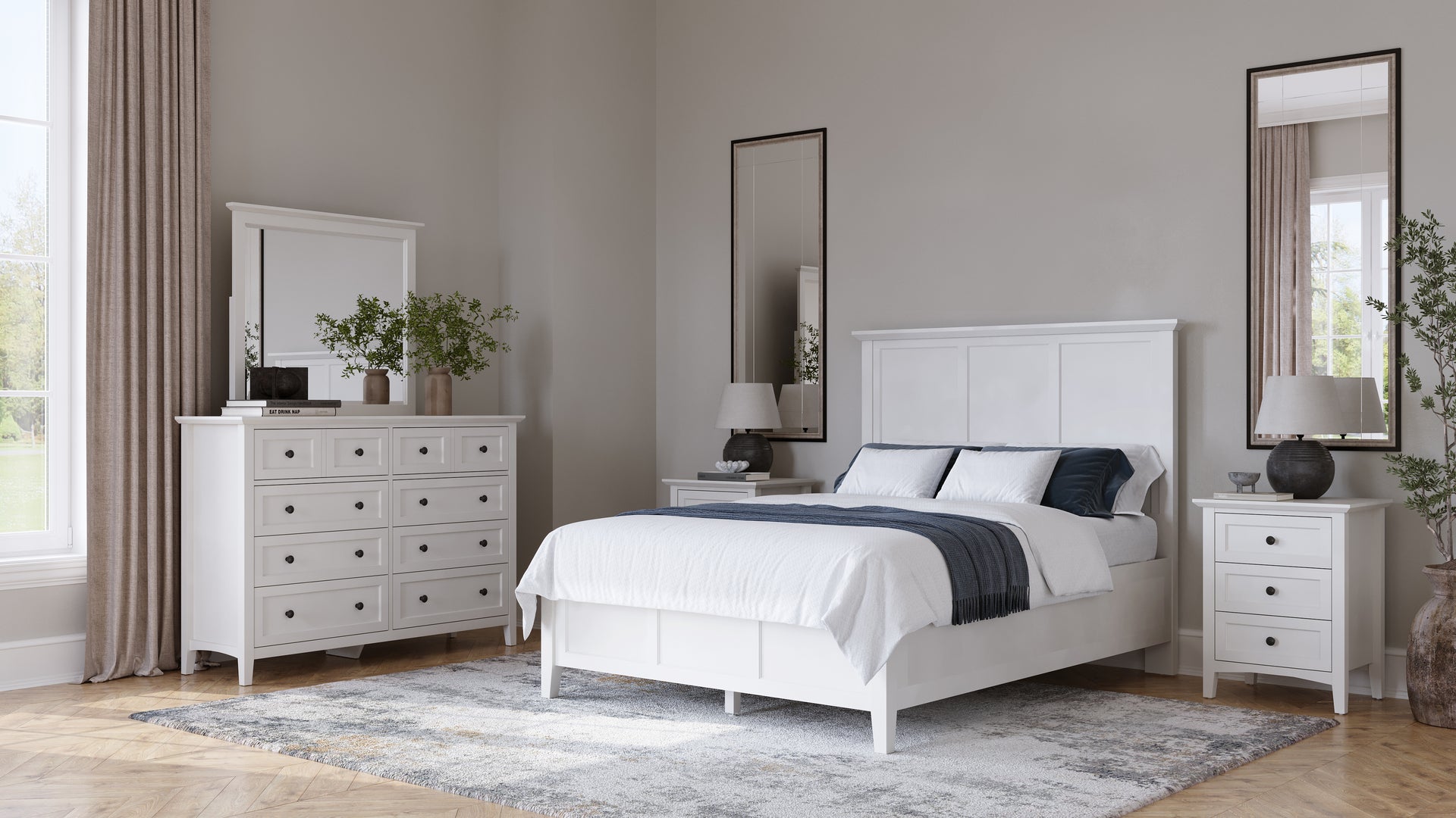 Grace Wall or Dresser Mirror in Snowfall White - What A Room