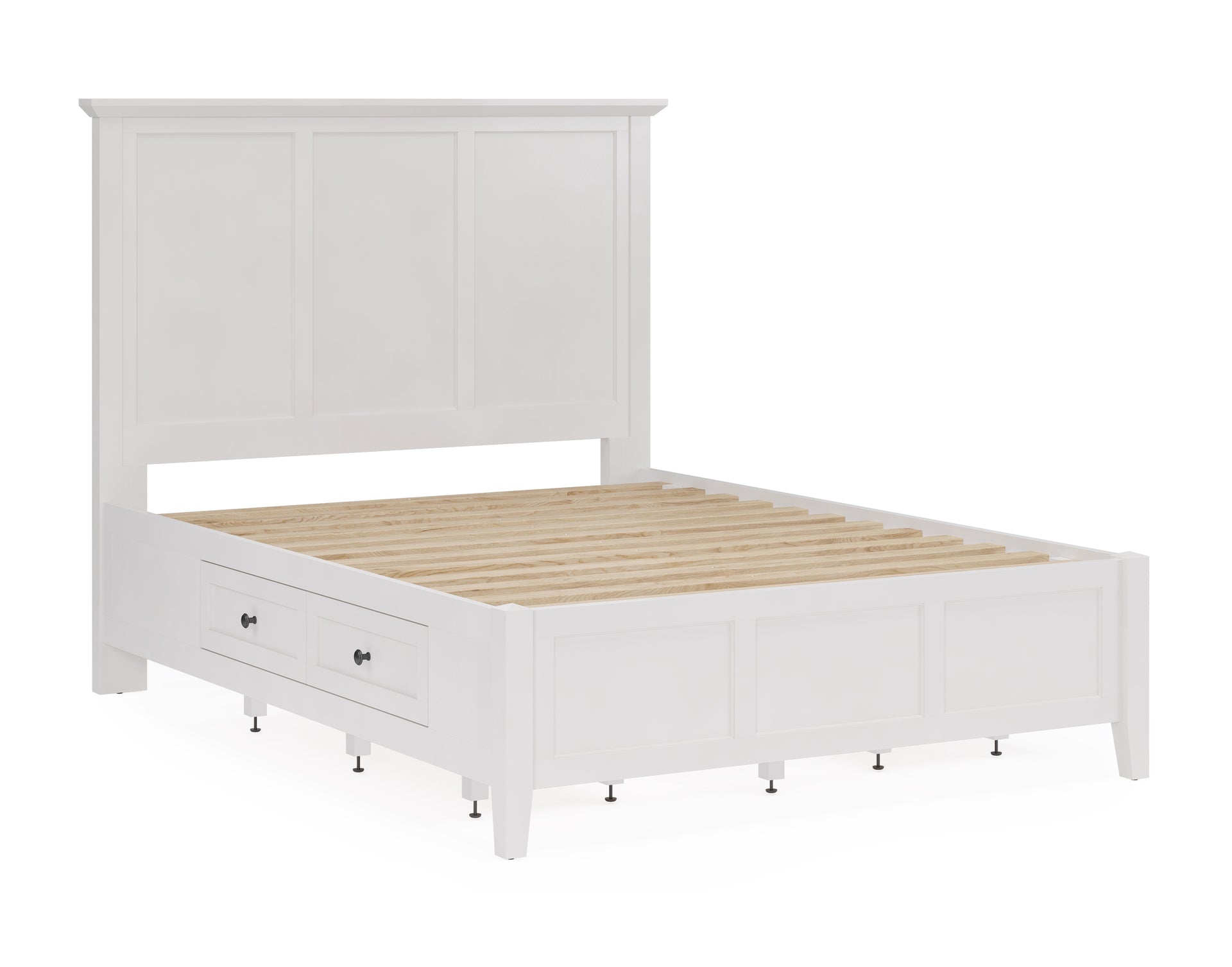 Grace Four Drawer Platform Storage Bed in Snowfall White - What A Room