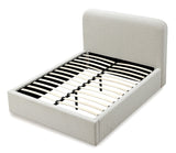 Off-White Upholstered Platform Bed in Ricotta Boucle - What A Room