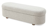 Kiki Upholstered Hinged Storage Bench in Cotton Ball Boucle - What A Room