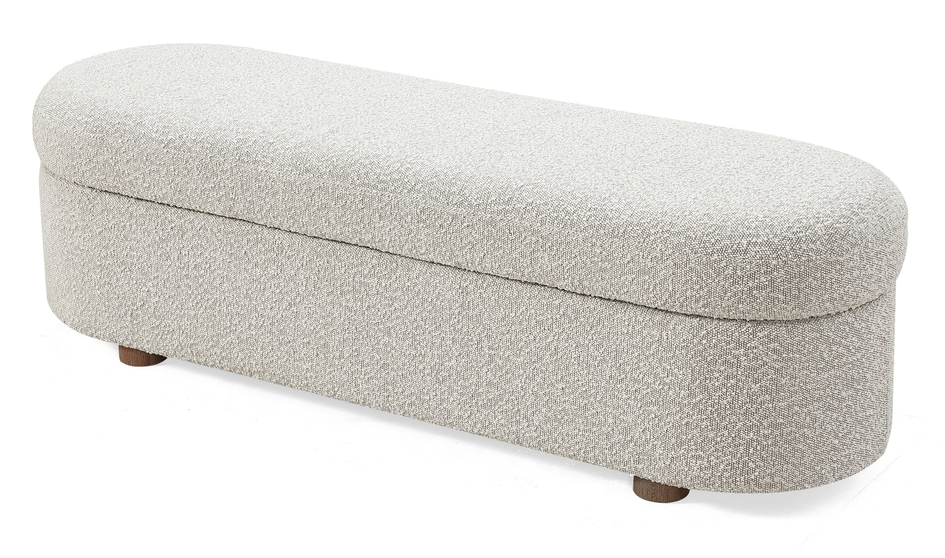 Kiki Upholstered Hinged Storage Bench in Cotton Ball Boucle - What A Room