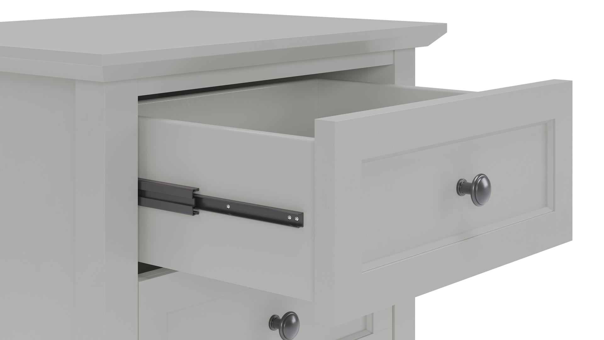 Grace Three Drawer Nightstand in Elephant Grey - What A Room