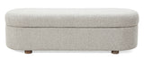 Kiki Upholstered Hinged Storage Bench in Cotton Ball Boucle - What A Room