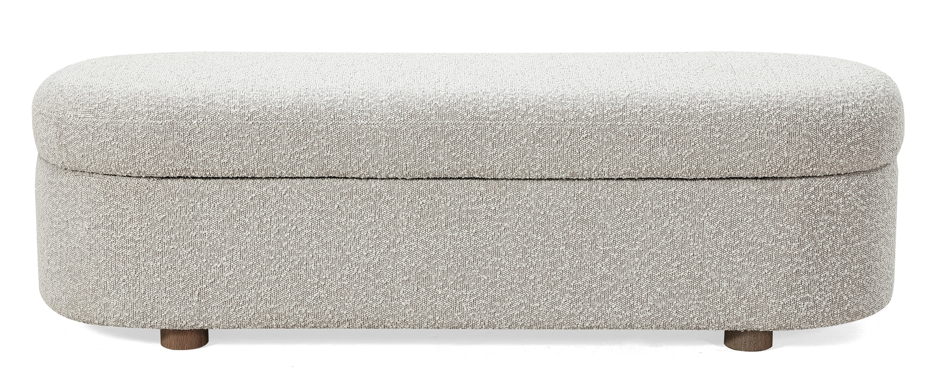 Kiki Upholstered Hinged Storage Bench in Cotton Ball Boucle - What A Room