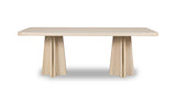 Zinnia Ash Wood Double Pedestal Dining Table in White Sand - What A Room
