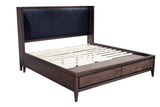 Boracay Upholstered Wingback Storage Bed in Wild Oats Brown - What A Room