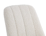 Apollo Upholstered Dining Chair in Ricotta Boucle and Brushed Bronze Metal (Set of 2) - What A Room